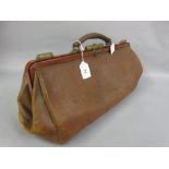 Late 19th / early 20th Century leather Gladstone bag