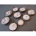 Group of nine various pocket and fob watches,