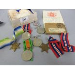 Six various World War II service and campaign medals