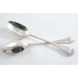 A PAIR OF GEORGE III SCOTTISH PROVINCIAL TABLE SPOONS initialled "D", by James Erskine of