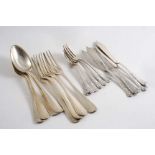 A SET OF FOUR LATE 19TH / EARLY 20TH CENTURY FRENCH TABLE SPOONS & FOUR TABLE FORKS (with three