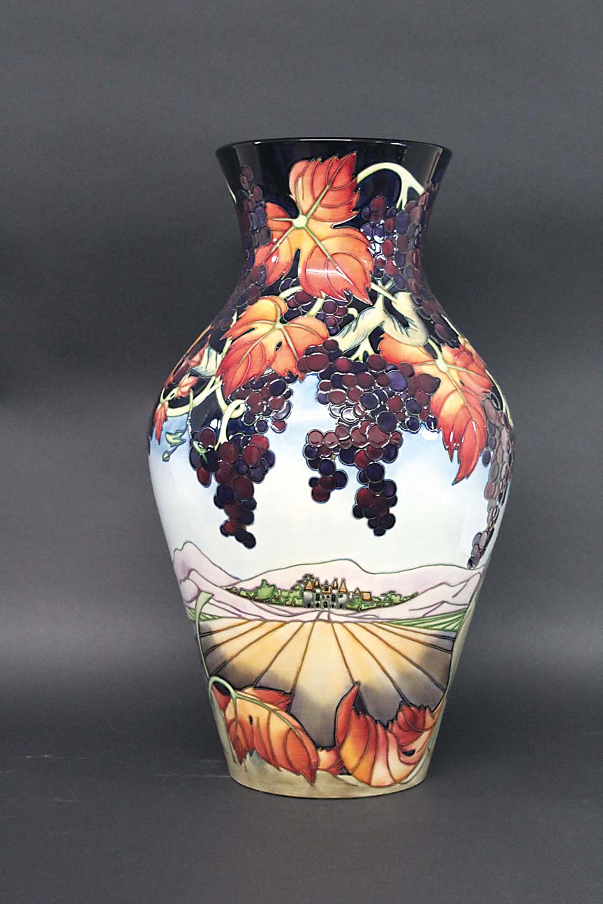 LARGE MOORCROFT VASE - MONTEGNAC an exceptionally large limited edition Moorcroft vase in the