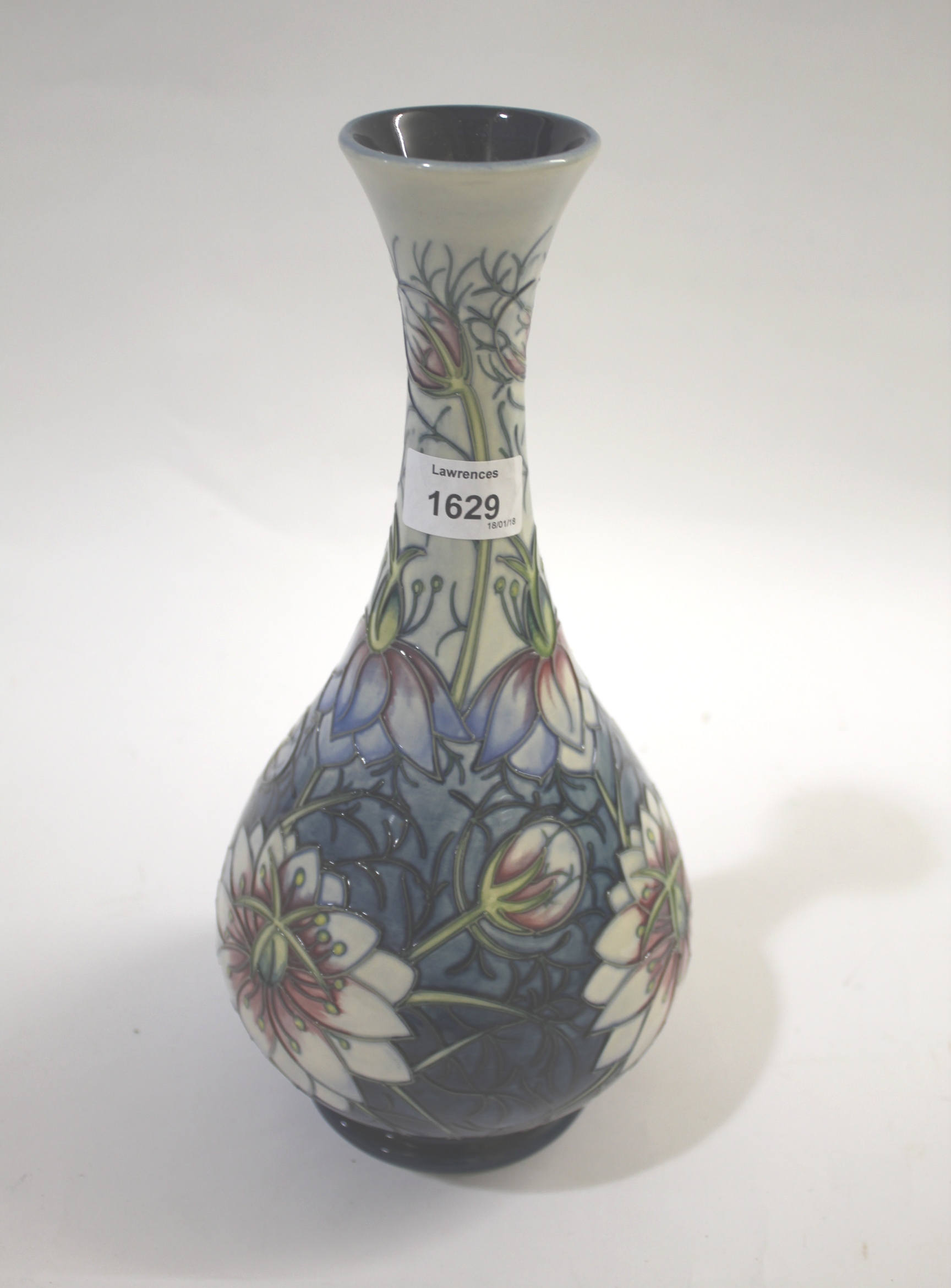 MOORCROFT VASE - LOVE IN A MIST a boxed modern Moorcroft limited edition vase in the Love in a - Image 2 of 5