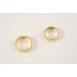 AN 18CT. GOLD WEDDING BAND 8.8 grams, size Q 1/2, together with another 18ct. gold wedding band, 5.4