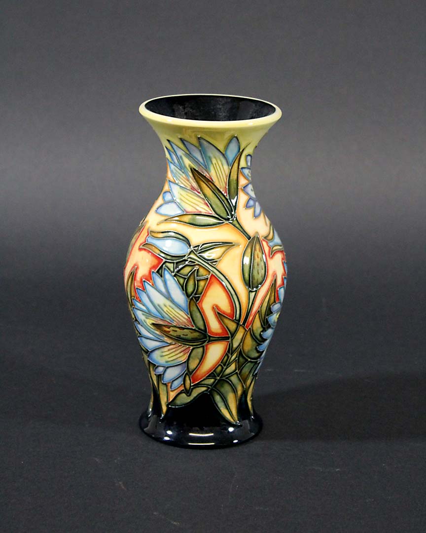 MOORCROFT VASE - SAMARKAND LILY a boxed modern Moorcroft vase in the Samarkand Lily design, No 11 of