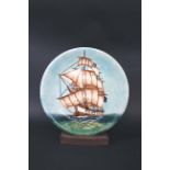 LARGE MOORCROFT CHARGER - H.M.S SIRIUS a large limited edition modern Moorcroft charger in the H.M.S