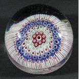 STOURBRIDGE PAPERWEIGHT, later 19th century, possibly Richardson, with five concentric bands of
