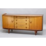 1960'S TEAK SIDEBOARD - YOUNGER a large Younger Volnay teak sideboard with four central drawers