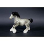 BESWICK CANTERING SHIRE HORSE - ROCKING HORSE GREY Model No 975 Cantering Shire Horse, in the