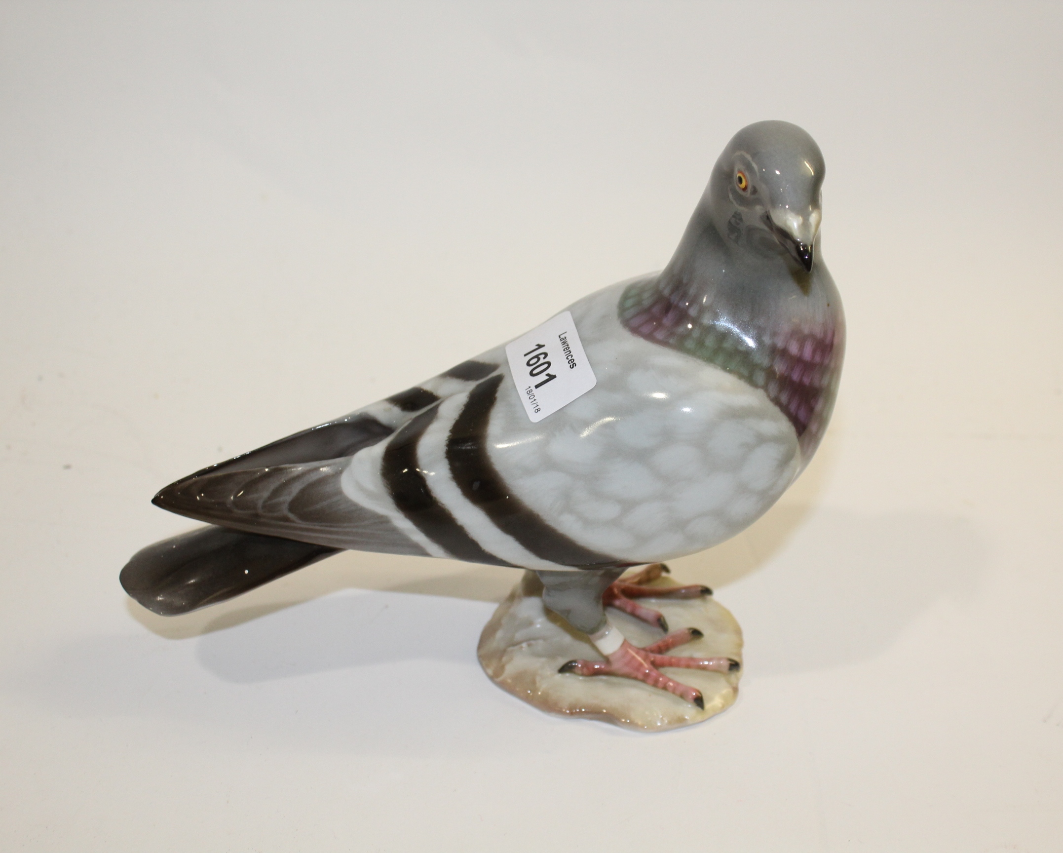 HUTSCHENREUTHER PORCELAIN PIGEON a porcelain figure of a Pigeon, signed by E Werner and made for - Image 2 of 4