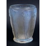 LALIQUE VASE - DANAIDES an opalescent and frosted glass vase in the Danaides design, with depictions