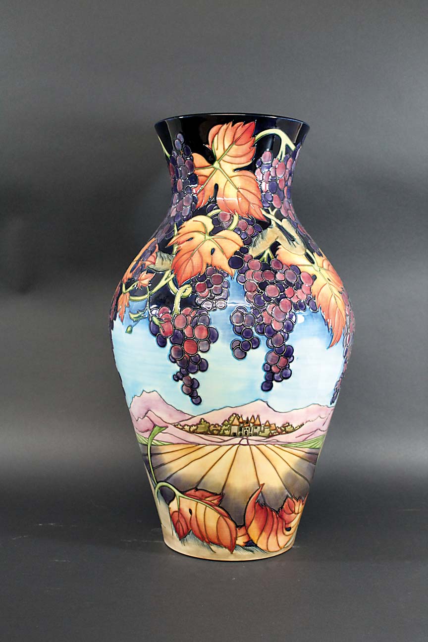 LARGE MOORCROFT VASE - MONTEGNAC an exceptionally large limited edition Moorcroft vase in the