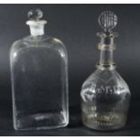 SCOTTISH INTEREST: GLASS DECANTER AND STOPPER, late 18th or early 19th century, of mallet form