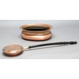 HAMMERED COPPER WINE COOLER, possibly late 18th century, of oval form, length 58cm, width 44cm;