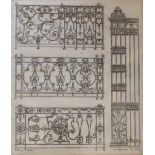 AFTER JEREMIAS WOLFF (1663-1724) ARCHITECTURAL ORNAMENT Six, engravings, by Jean Berain and