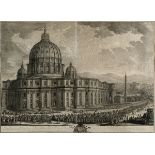 GIUSEPPE VASI (1710-1782) LA VEDUTA DEL FIANCO DESTRO DELLA BASILICA VATICANA..; L'INTERNO DELLA