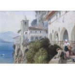 MYLES BIRKET FOSTER, RWS (1825-1899) CATALINA, LAKE MAGGIORE Signed with monogram, watercolour and