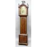 MAHOGANY LONGCASE CLOCK, the brass dial inscribed Jas. Ritchie, Hull, with 12" chapter ring,