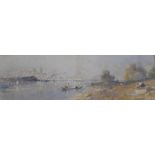 SIX ASSORTED WATERCOLOURS to comprise a city across a river by James Baker Pyne, 11 x 35cm. [see