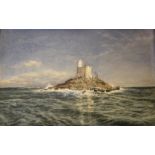 SAM BOUGH, RSA (1822-1878) DHU HEARTACH LIGHTHOUSE, UNDER CONSTRUCTION Signed and dated July