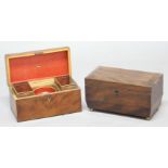 REGENCY MAHOGANY TEA CADDY, with caddy top, twin canister interior and replacement mixing bowl,