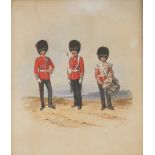 RICHARD SIMKIN (1840-1926) THREE OFFICERS OF THE COLDSTREAM GUARDS Signed and dated 85,