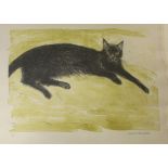 DAME ELIZABETH BLACKADDER, OBE, RA, RSA (b.1931) BLACK CAT Lithograph, printed in black and