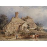 WILLIAM HENRY STOTHARD SCOTT OF BRIGHTON (1783-1850) A COUNTRY HOME Watercolour and pencil with