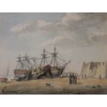 THOMAS LYDE HORNBROOK (1780-1850) A VIEW AT ST. MALO Inscribed St Malo, watercolour and pencil 19