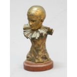 JEAN GARNIER, Pierrot, gilt bronze, signature and foundry mark verso, height excluding base 16cm