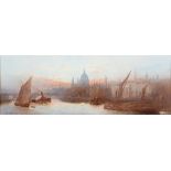 FREDERICK E. J. GOFF (1855-1931) BELOW LONDON BRIDGE Signed and inscribed with title, watercolour