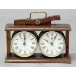 FEDERATION CHESS CLOCK, by Fattorini and Sons, Bradford, in a mahogany case, width 25.5cm