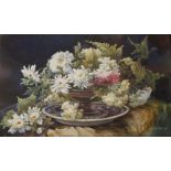 ERNEST LOUIS LESSIEUX (1848-1925) A BOWL OF FLOWERS Signed, watercolour and pencil 38 x 63.5cm. ++