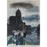 •EDWIN LA DELL (1914-1970) CHRISTCHURCH (from `THE OXFORD AND CAMBRIDGE EIGHT`) Colour lithograph,