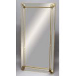 VENETIAN STYLE WALL MIRROR, 20th Century, the rectangular, bevelled glass plate inside a mirrored,