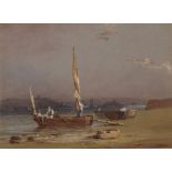 NICHOLAS CONDY (1799-1857) NEAR THE HAMOAZE, PLYMOUTH Watercolour heightened with touches of