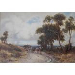 WILLIAM MANNERS (1860-1930) LOGGING TEAM, VALE OF CLWYD; DROVING SHEEP ON A LANE A pair, both signed