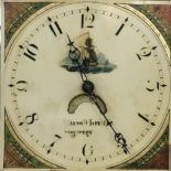 OAK LONGCASE CLOCK, first half 19th century, the 11" painted dial inscribed William Thristle,