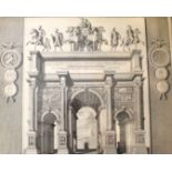 TWO PAIRS OF ARCHITECTURAL ENGRAVINGS depicting `Obeliscus Pamphilius` from J. Blaeu's Citta del