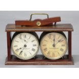 FEDERATION CHESS CLOCK, by Fattorini and Sons, Bradford, in a mahogany case, width 25.5cm