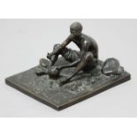 AFTER ANTON VAN WOUW (South African 1862-1945) The Mealipap Eater, bronze, inscribed A van Wouw,