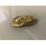 Japanese Brass Vesta Case in the Form of a Fish 6.25cm