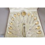 Cased Set of French Silver Tea Spoons, etc