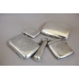 Silver Two Cigarette Cases, Vesta Case, Lighter and a Holder (5)