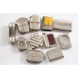 ELEVEN 19TH / EARLY 20TH CENTURY PLATED VESTA CASES "Blackpool", two with sovereign cases, Cerebos