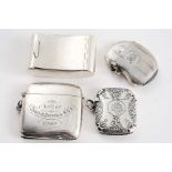 AN EARLY 20TH CENTURY PLAIN SILVER VESTA CASE of rounded rectangular form, curved to fit the pocket,