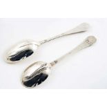 A WILLIAM III / QUEEN ANNE TREFID SPOON with reeded rattail, and the scratched initials "MH", by