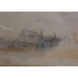 DAVID ROBERTS, RA (1796-1864) THE CASTLE FROM SALISBURY CRAGS (EDINBURGH) Signed, inscribed with