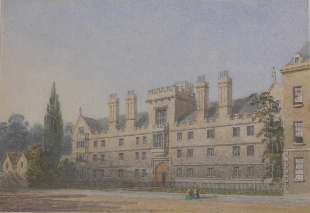 GEORGE PYNE (1800-1884) WADHAM COLLEGE, OXFORD Signed and dated 1872, watercolour and pencil 14.5