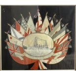 HMS KING ALFRED, a sailor's silk, silver and gilt thread embroidery, depicting the battleship